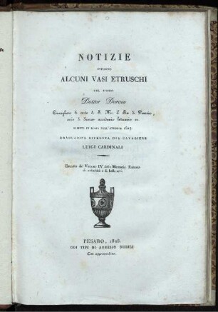 Notizie Intorno Alcuni Vasi Etruschi