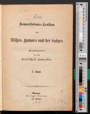 Bd 5: Conversations-Lexikon des Witzes, Humors und der Satyre