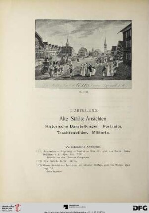 Alte Städte-Ansichten, Historische Darstellungen, Portraits, Trachtenbilder, Militaria(Nr. 1101-1359)