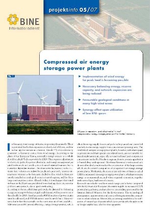Compressed air energy storage power plants.