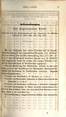 Annalen der Königlichen Sternwarte bei München, 1. 1848