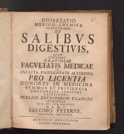 Dissertatio Medico-Chymica Inavgvralis De Salibvs Digestivis