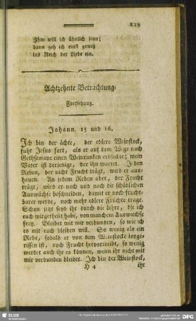 Achtzehnte Betrachtung. Fortsetzung Johann. 15 und 16