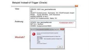 Datenbankprogrammierung - Instead of Trigger