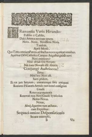 Praenuntia Veris Hirundo:
