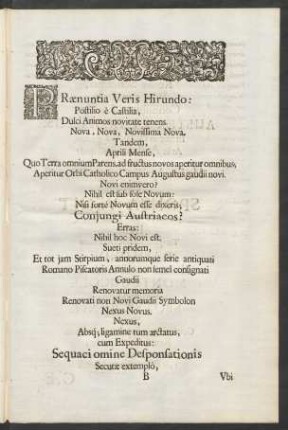 Praenuntia Veris Hirundo: