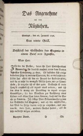 Das vierte Stück. Montags, den 26. Januarii 1756.