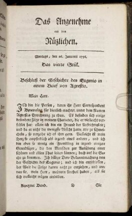 Das vierte Stück. Montags, den 26. Januarii 1756.