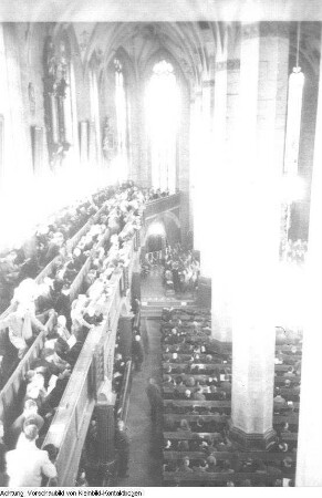 Pirna. Stadtkirche St. Marien Dresdner Kreuzchor. Konzert unter Leitung von Rudolf Mauersberger (1889-1971), um 1950?