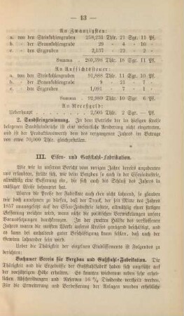 III. Eisen- und Gußstahl-Fabrikation.