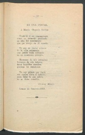 En una postal : A Martín Olgario Saldías