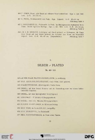 Silber, Plated (Nr.445-565)
