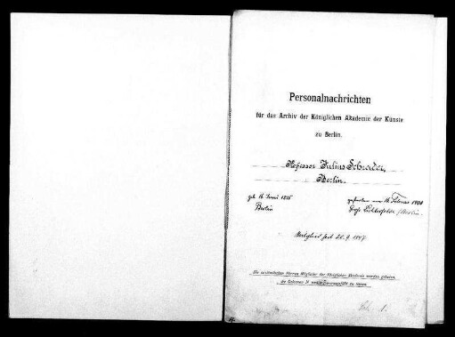 Schrader, Julius Antonio - Historienmaler 1847 - September - 25, ordentliches Mitglied