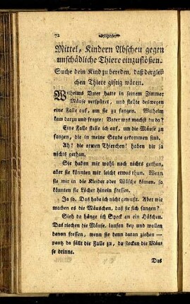 Mittel, Kindern Abscheu gegen unschädliche Thiere einzuflößen.