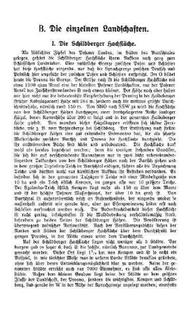 B. Die einzelnen Landschaften