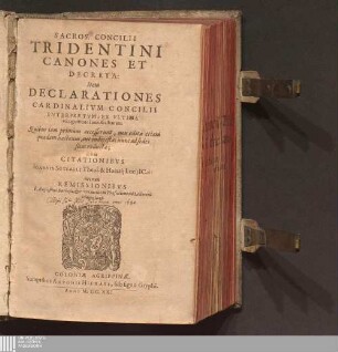 Sacros. Concilii Tridentini Canones Et Decreta : Item Declarationes Cardinalivm Concilii Interpretvm