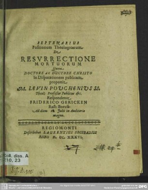 Septenarius positionum theologicarum de resurrectione mortuorum