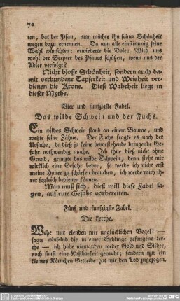 Fünf und funfzigste Fabel. Die Lerche