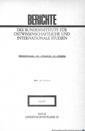 Währungsprobleme und Integration in Osteuropa