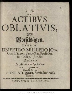 De Actibus Oblativis