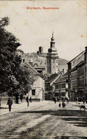 Postkartenalbum mit Motiven von Durlach. "Durlach. Hauptstraße."