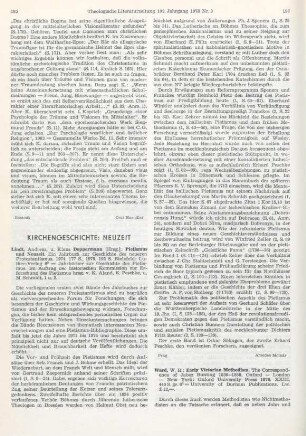 196-198 [Rezension] Bunting, Jabez, Early Victorian Methodism