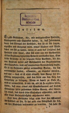 Schriften, 45. Zuleima