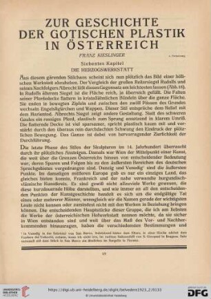 Zur Geschichte der gotischen Plastik in Österreich, 4. Fortsetzung