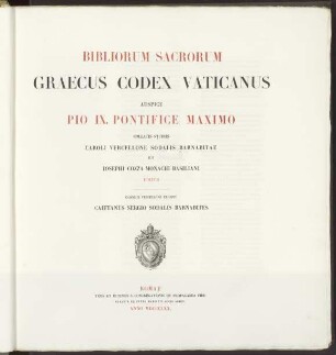 Bibliorum sacrorum Graecus codex Vaticanus / 2