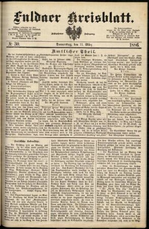Ausgabe vom Donnerstag, den 11. März 1886.