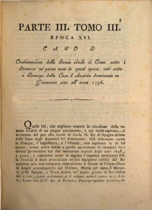 Storia di Como : divisa in tre parti. 3,3, In cui si continua la serie degli avvenimenti dal principio del secolo XVIII. sino all'anno 1796