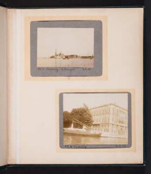 Fotoalbum einer Italienreise von Vendig bis Neapel : Albumseite 1 mit Fotografien von Venedig