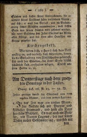 Am Donnerstage nach dem zweyten Sonntage in der Fasten.