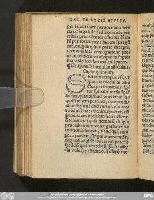 De spinalis medullae affectibus. Caput quintum.