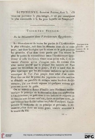 Troisieme Section: De la Decoration dans l’Architecture Egyptienne