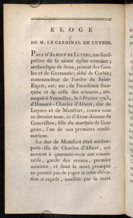 328-336, Éloge de M. le Cardinal de Luvnes.