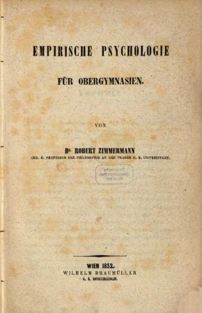 Philosophische Propädeutik für Obergymnasien, 1