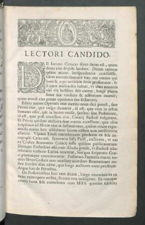 Lectori Candido.