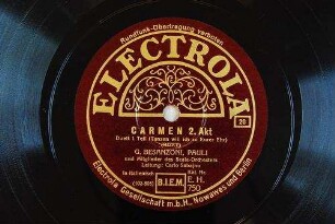 Carmen : 2. Akt; Duett 1. Teil (Tanzen will ich zu Eurer Ehr) / (Bizet)