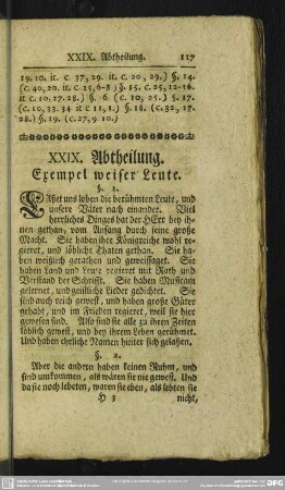 XXIX. Abtheilung. Exempel weiser Leute