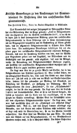 Kritische Bemerkungen zu den Aeußerungen des Seminardirectors Dr. Diesterweg über den confessionellen Religionsunterricht