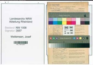 Entnazifizierung Josef Wellemsen , geb. 17.06.1902 (Kraftfahrer)