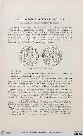 1: Medaglione commodiano dell'Asiarca L. Aurelio : (la religione di stato al tempo di commodo)