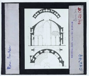 Rom, Pantheon,Köln, Dom : Querschnitte, Grundriss