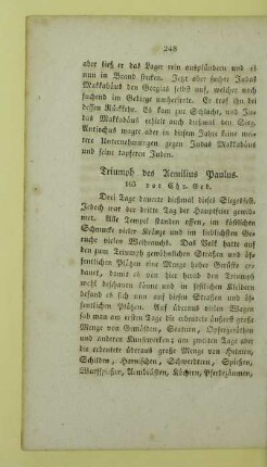 Triumph des Aemilius Paulus. 165 vor Chr. Geb