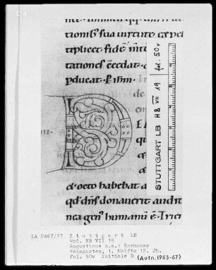 Augustinus, Sermones — Initiale D, Folio 50verso