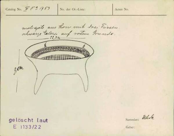 Dreifüßige Tonschale