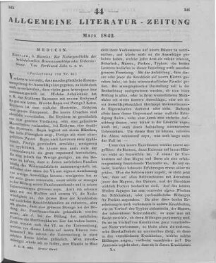 Jahn, F.: Zur Naturgeschichte der Schönlein'schen Binnenausschläge oder Exantheme. Eisenach: Bärecke 1840 (Fortsetzung von Nr. 43)