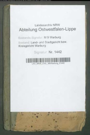 Erbteilung zwischen den Erben des Stadtrats Ignatz Böttrich, Warburg