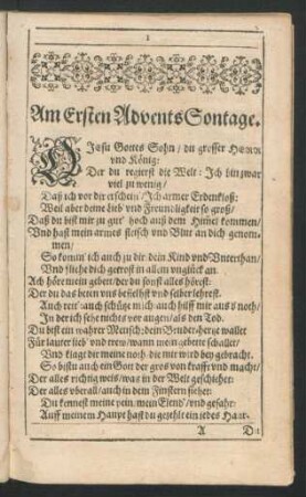 Am Ersten AdventsSontage - Am 27. Sontage nach Trin.